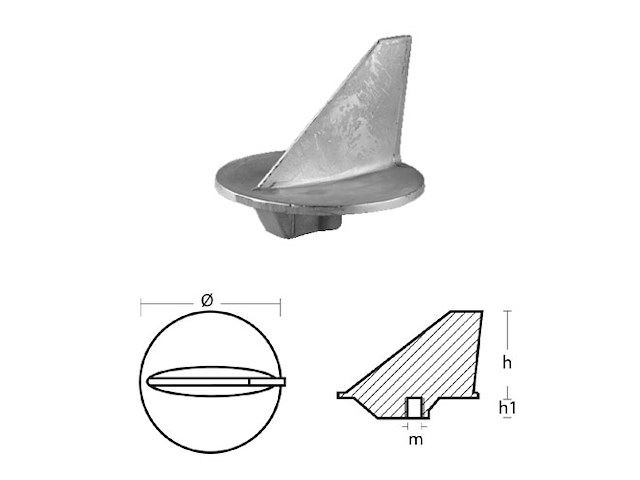 PINNA CORTA PER MOTORI - SERIE - MERCURY 50 HP Pinna Mercury 50 HP