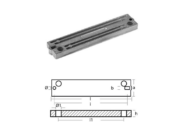 PIASTRA PER MOTORI - EVINRUDE 40/70 HP 4 T Piastrina Evinrude 40/70HP 4T