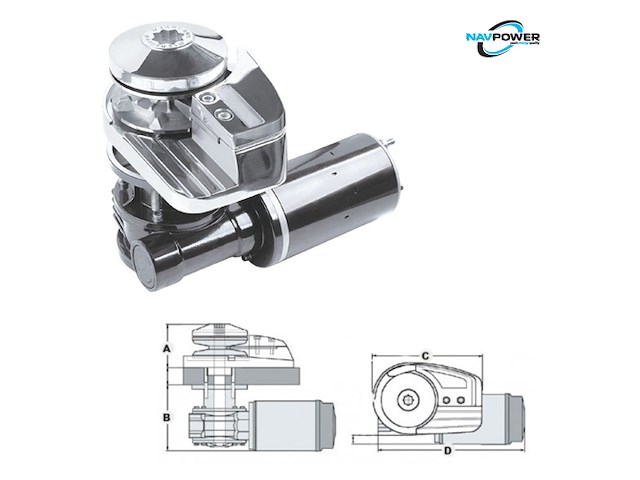 Verricello Salpa Ancora Navpower 600w 12volt Verricello asse verticale 600W