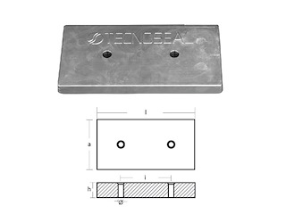 ANODO CALDAIA 300X150X26 Piastra forata senza inserto