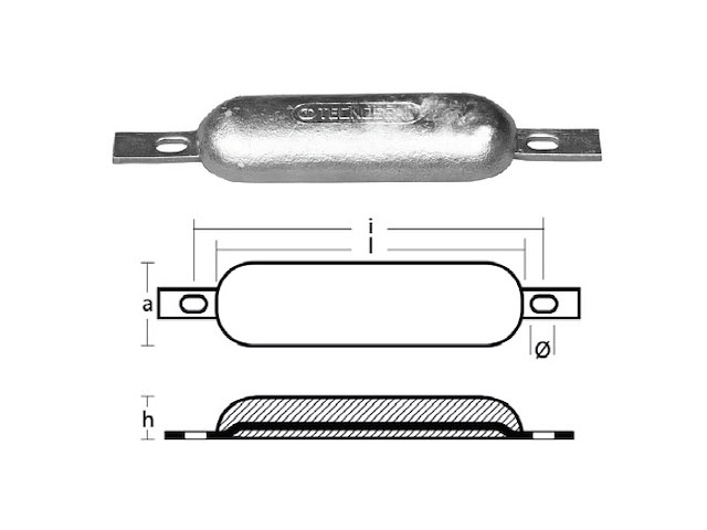 OVALE C/INSERTO KG 1,8 AS. C.F.250 Anodi da imbullonare