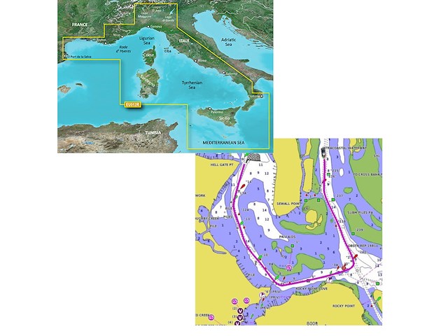 GARMIN Bluechart G3 HD MEDITERRANEO CENTRO OVEST HXEU012R art. 010-C0770-20