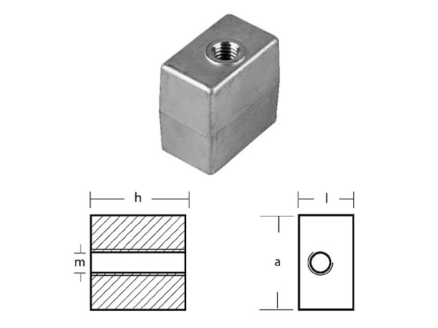 CUBO OMC - JOHNSON - EVINRUDE - FILETTO 3/8 X16 IN ALLUMINIO Cubo Bis