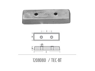 ANODO FLAPS SAIPEM 118X33X19X60 Piastre