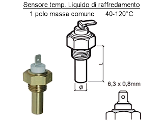 SENSORE DI TEMPERATURA LIQUIDO DI RAFFREDAMENTO (40-120°C)  3/8  - 18 NP Sensore 1 polo 6.3 x 0.8 mm
