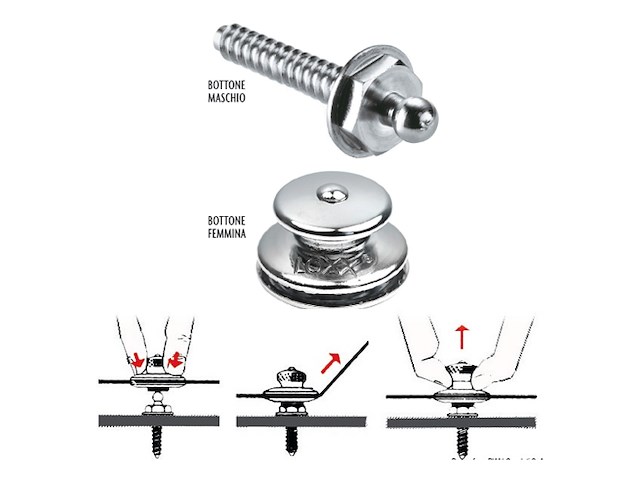 BOTTONE M.TENAX AUTOFIL. Bottoni maschio e femmina