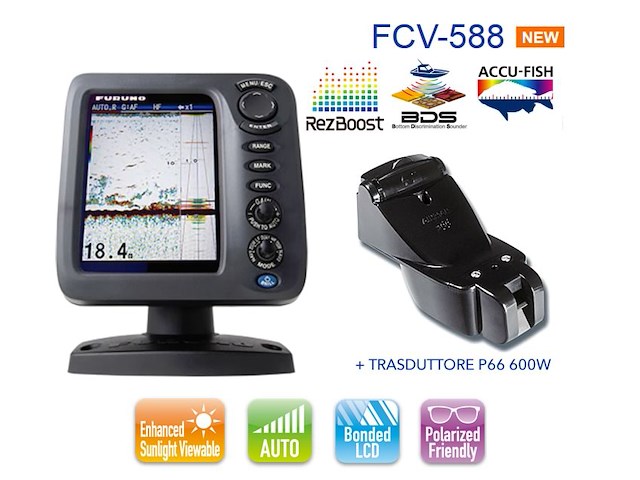 FURUNO FCV 588 ECOSCANDAGLIO / FISH FINDER - CON TRASDUTTORE P66 600W