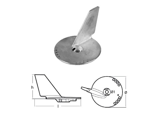 PINNA EVINRUDE HP 70 4 TEMPI - ALLUMINIO Pinna Evinrude 70 HP 4 T