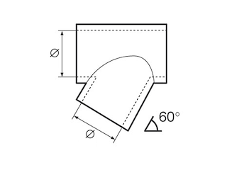 TEE INOX INCLINATO MM. 22 Giunto a T 60° Inox 316