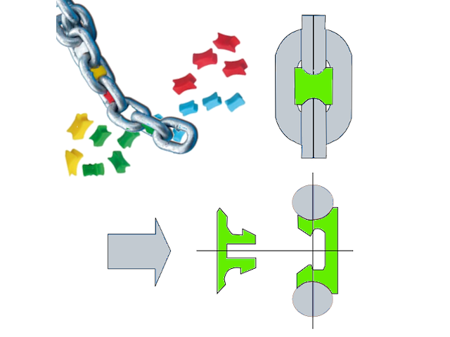 Segna catena 6 mm in CF da 70 pezzi Segna catena Chain Rainbow