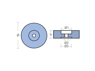 ANODO POPPA 125X38 Anodi per Poppa