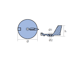 PINNE YAMAHA F25-F40-F50 D.95 IN ALLUMINIO Pinna 4T F25-F30-F40-5-F50-F60