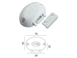 SERRATURA IN PLASTICA BIANCA CON ANTIVIBRANTI Scrocco serratura antivibranti