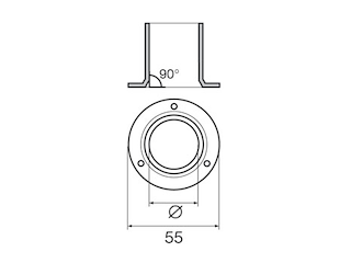 BASE INOX T.D. MM. 22 Base Tonda 90° Acciaio Inox