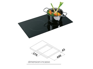 Piano cottura in vetro ceramica a due piastre Piano cottura a 2 piastre
