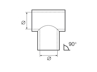 TEE INOX 90GR MM.22 Giunto a T 90° Inox