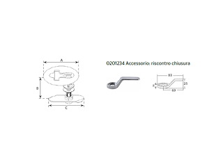 Riscontro di chiusura Alzapagliolo acciaio inox 316