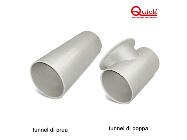 Tunnel di prua in vetroresina Diam. 250 mm x 1 mt Quick Tunnel di poppa e di prua