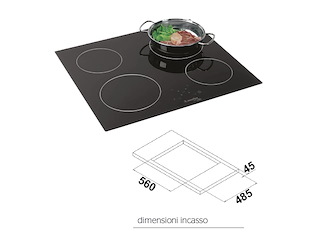 Piano cottura in vetro ceramica a quattro piastre Piano cottura a 4 piastre
