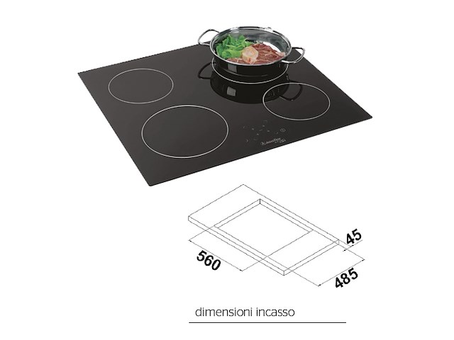Piano cottura in vetro ceramica a quattro piastre Piano cottura a 4 piastre