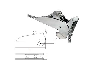 MUSONE A RIBALTA PESANTE MODELLO CLASSIC x ANCORA MAX 15 KG Musone di prua inox 316 mod.3