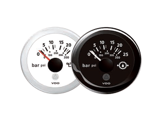 INDIC. TRASMISSIONE N. 25 BAR / 350 PSI, 12V Manometro 52 mm (0-25bar)