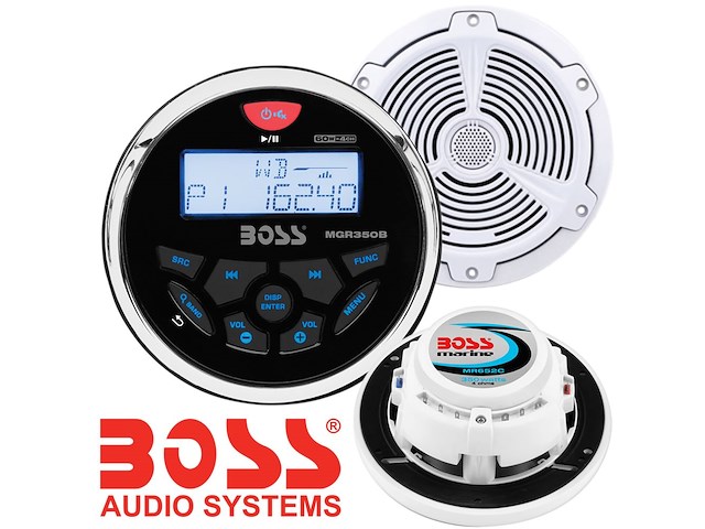 Stereo da cruscotto Boss Audio Marine MGR350B + Casse MR652C da 6.5 2-uscite 350W