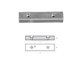 PIASTRA 110X25X15 - CF 62 - FORI 6 Piastra rettangolare