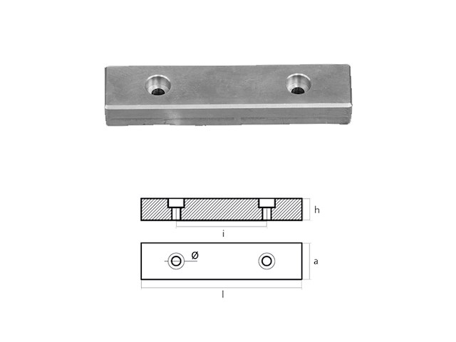 PIASTRA 110X25X15 - CF 62 - FORI 6 Piastra rettangolare