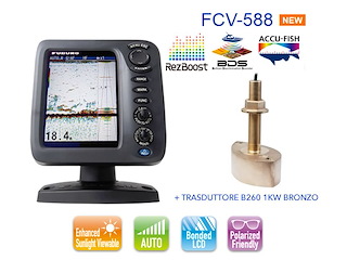 FURUNO FCV 588 ECOSCANDAGLIO / FISH FINDER - CON TRASDUTTORE B260 1 KW BRONZO