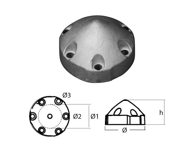 OGIVE MAX PROP DIA INT.38 Ogive Max Prop 6 Fori