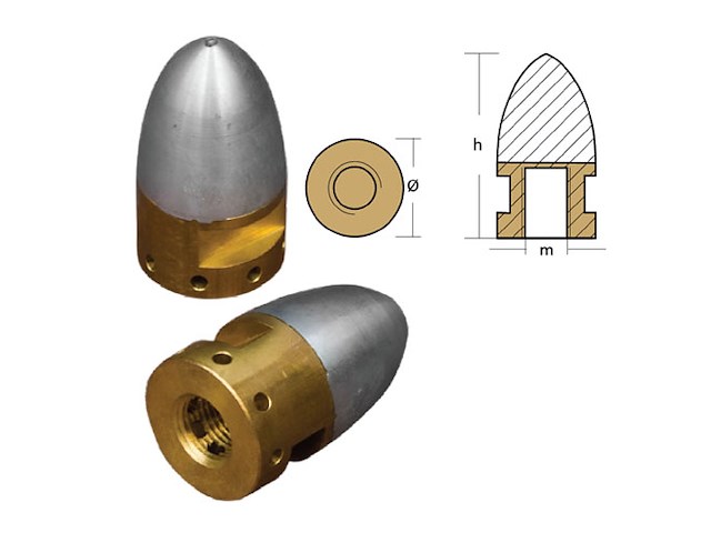 ANODO A20/30 3/4 Ogive Riva fisse con ottone
