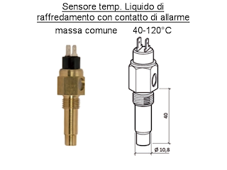 SENSORI TEMPERATURA CON ALLARME-Filetto:M14*1,5-Eser.:120°-Allarme:100° Sensore con contatto d allarme