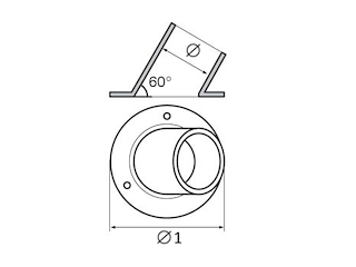 BASE INOX T.I. MM. 22 Base Tonda 60° Acciaio Inox
