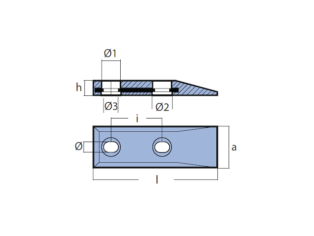 PIASTRA 210X70X25X80 Piastra per scafi veloci
