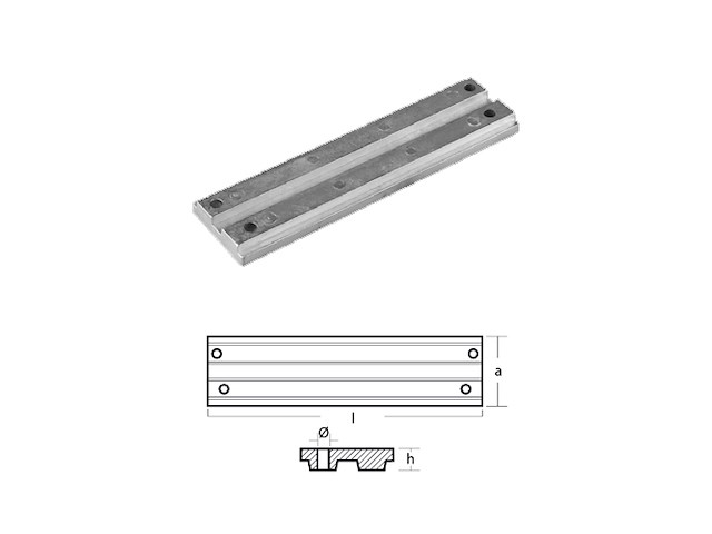 PLACCA MERCURY 40/60HP ALLUMINIO Piastra Trim 40Hp V6 Verado