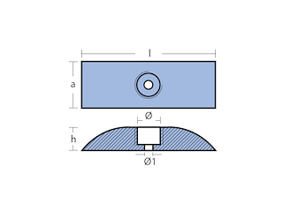 ANODO RETTANGOLARE KG.4.00 235X80X40 Anodo rettangolare