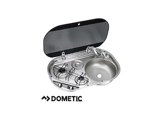 Piano Cottura 2 Fuochi con Coperchio Fumè Piano cottura Smev/Dometic