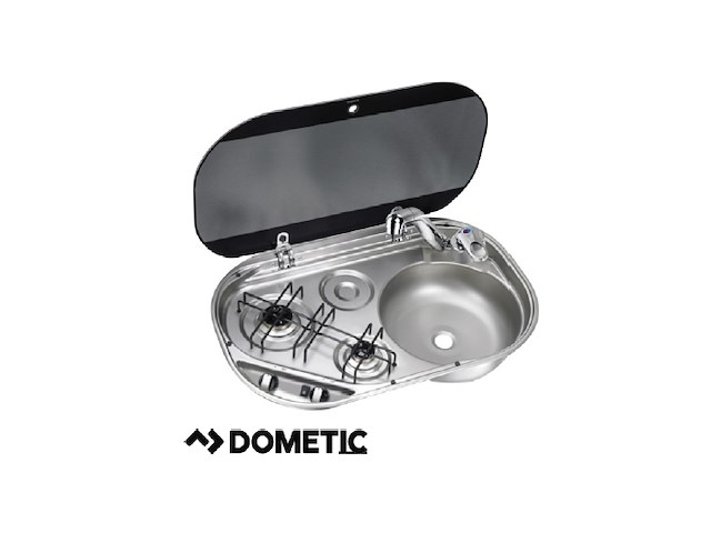 Piano Cottura 2 Fuochi con Coperchio Fumè Piano cottura Smev/Dometic