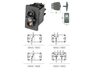 INTERUTTORE ON-OFF-ON MOM.6P LEV. Interrut. CARLING SWITCH 12V