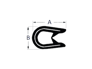 PROFILATO PVC NERO 4X6MM Profilo per vetroresina