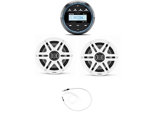 CLARION BUNDLE Stereo Rotondo CMM-10GR con Casse CMS-651-SWB e Antenna FM Cod.CMM10GRSWB