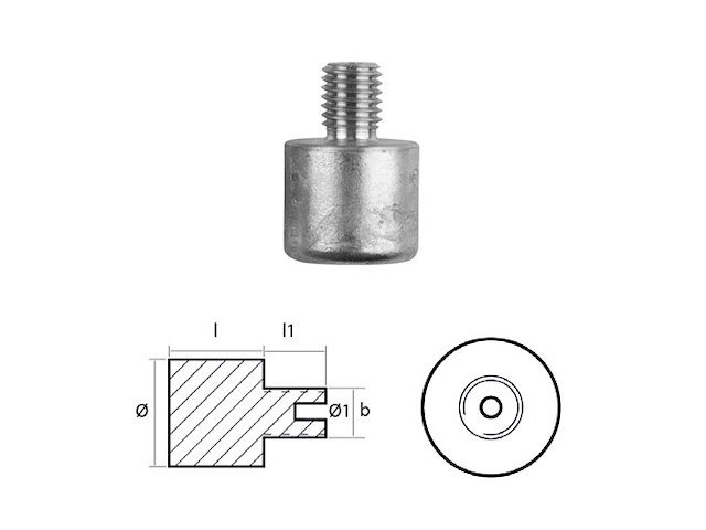 BARROTTO PER CONDIZIONAMENTO - Ø29 - L 30 - M12 SX - CON FORO ISPEZIONE Barrotto aria condiz. Condaria