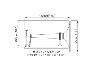 TROMBA MARCO PW3-BC 12V OM.RINA 20-75MT Fischio Cromato PW3