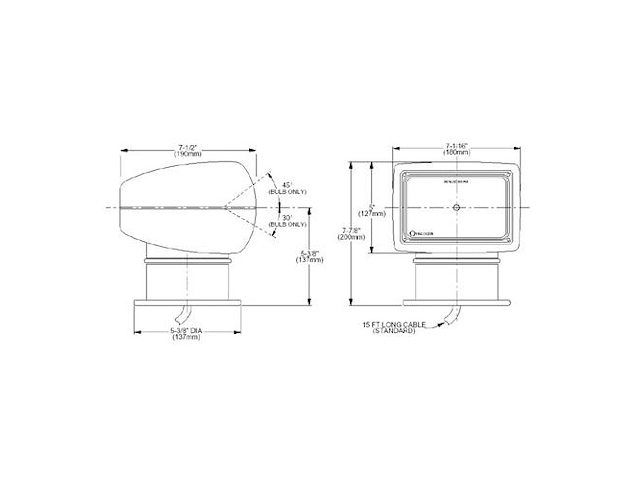 FARO RAYLINE 135SL 12V Proiettore Jabsco 135 SL