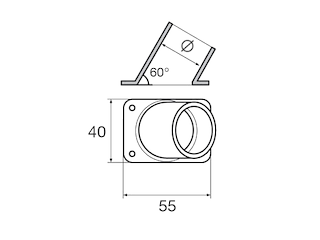 BASE INOX R.I.MM.22 Base rettangolare 60° Inox
