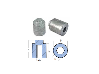 BARROTTO Ø15,8 - H 19,9 - M5 - PER MOTORI YAMAHA MARINE 300-350 MP BARROTTO YAMAHA 300-350 MP