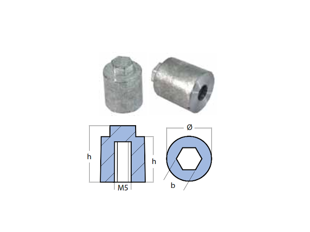 BARROTTO Ø15,8 - H 19,9 - M5 - PER MOTORI YAMAHA MARINE 300-350 MP BARROTTO YAMAHA 300-350 MP