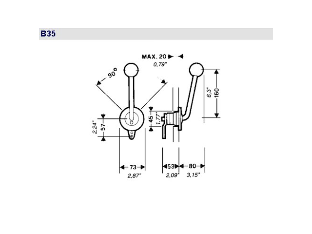 B35 MONOLEVA Comando B35 ad azione singola