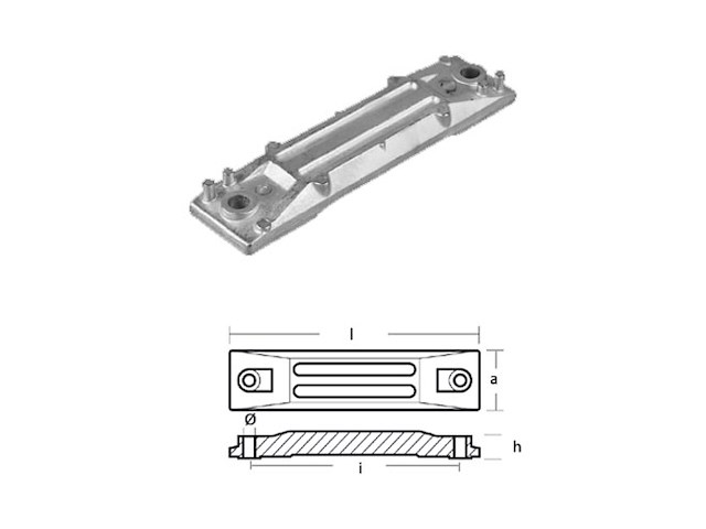PLACCA ALLUMINIO F.B. HONDA Placche 40/50 HP